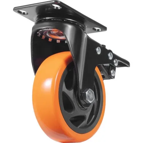 VEVOR Möbelrollen 4er-Set Lenkrollen PVC φ101,6mm Laufrollen 635kg Tragfähigkeit Transportrollen mit A/B-Bremsen Kastenrollen 360° Drehbar Schwerlastrollen für Häusern Büros Studios Fabriken – Bild 9