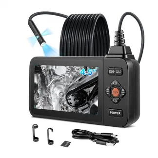 VEVOR Triple Lens Endoskopkamera mit 4,5 Zoll Bildschirm, 3000mAh Akku Inspektionskamera mit 5m Kabel 8X Zoom 180° Bildrotation IP67 Wasserdicht, 8mm Industrie Endoskop mit LED für Auto Rohre Abfluss VEVOR Triple Lens Endoskopkamera mit 4,5 Zoll Bildschirm, 3000mAh Akku Inspektionskamera mit 5m Kabel 8X Zoom 180° Bildrotation IP67 Wasserdicht, 8mm Industrie Endoskop mit LED für Auto Rohre Abfluss