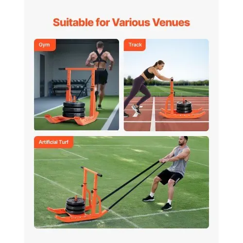 VEVOR Gewichtsschlitten Kraftschlitten Krafttrainingsschlitten mit verstellbarem Griff zur Verbesserung der Geschwindigkeit bei sportlichen Übunge, kompatibel mit 25/51 mm Gewichtsscheiben – Bild 5