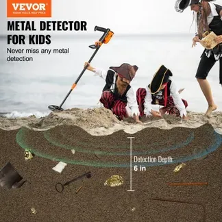 VEVOR Metalldetektor Kit für Kinder Multifunktionaler Profi-Detektor mit 2 Modi Metallsuchgerät wasserdichte 15,2cm Spule für Größere Tiefe, mit Schaufel und Tragetasche VEVOR Metalldetektor Kit für Kinder Multifunktionaler Profi-Detektor mit 2 Modi Metallsuchgerät wasserdichte 15,2cm Spule für Größere Tiefe, mit Schaufel und Tragetasche