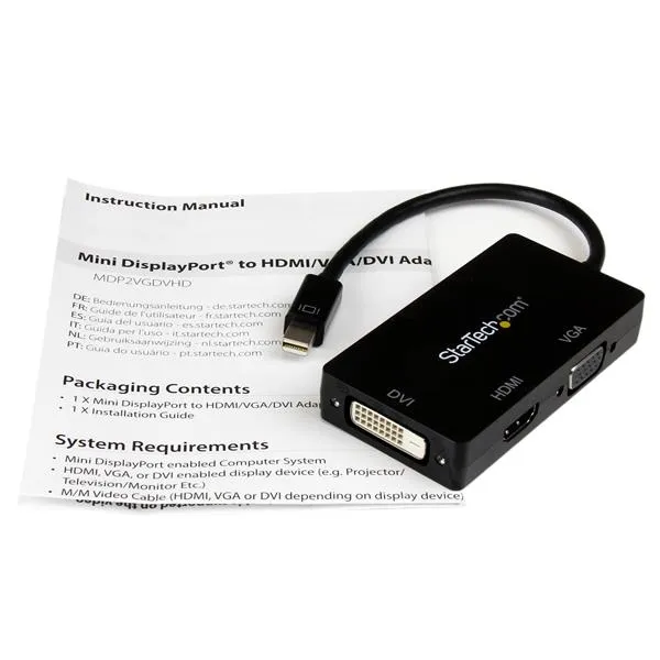 StarTech.com 3-in-1 Mini DisplayPort auf HDMI / DVI / VGA Adapter - Reiseadapter – Bild 7