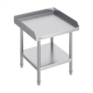 VEVOR Arbeitstisch aus Edelstahl, kommerzieller Arbeitstisch zur Lebensmittelzubereitung, 3-seitiger Spritzschutz, 610 x 610 x 660 mm Küchentisch, Arbeitstisch mit einstellbarer Höhe für Hotel VEVOR Arbeitstisch aus Edelstahl, kommerzieller Arbeitstisch zur Lebensmittelzubereitung, 3-seitiger Spritzschutz, 610 x 610 x 660 mm Küchentisch, Arbeitstisch mit einstellbarer Höhe für Hotel