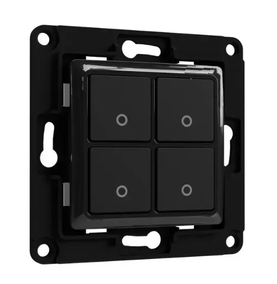 Shelly · Unterputz Zubehör · „Wall Switch 4“ · Wandtaster · 4-fach · Schwarz Shelly · Unterputz Zubehör · „Wall Switch 4“ · Wandtaster · 4-fach · Schwarz