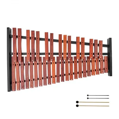 VEVOR Glockenspiel, 37 Noten, professionelles Xylophon-Schlaginstrument aus Holz, mit höhenverstellbarem Ständer aus Kohlenstoffstahl, 4 Schlägeln, Tragetasche, Musikinstrumenten-Set für Anfänger – Bild 8