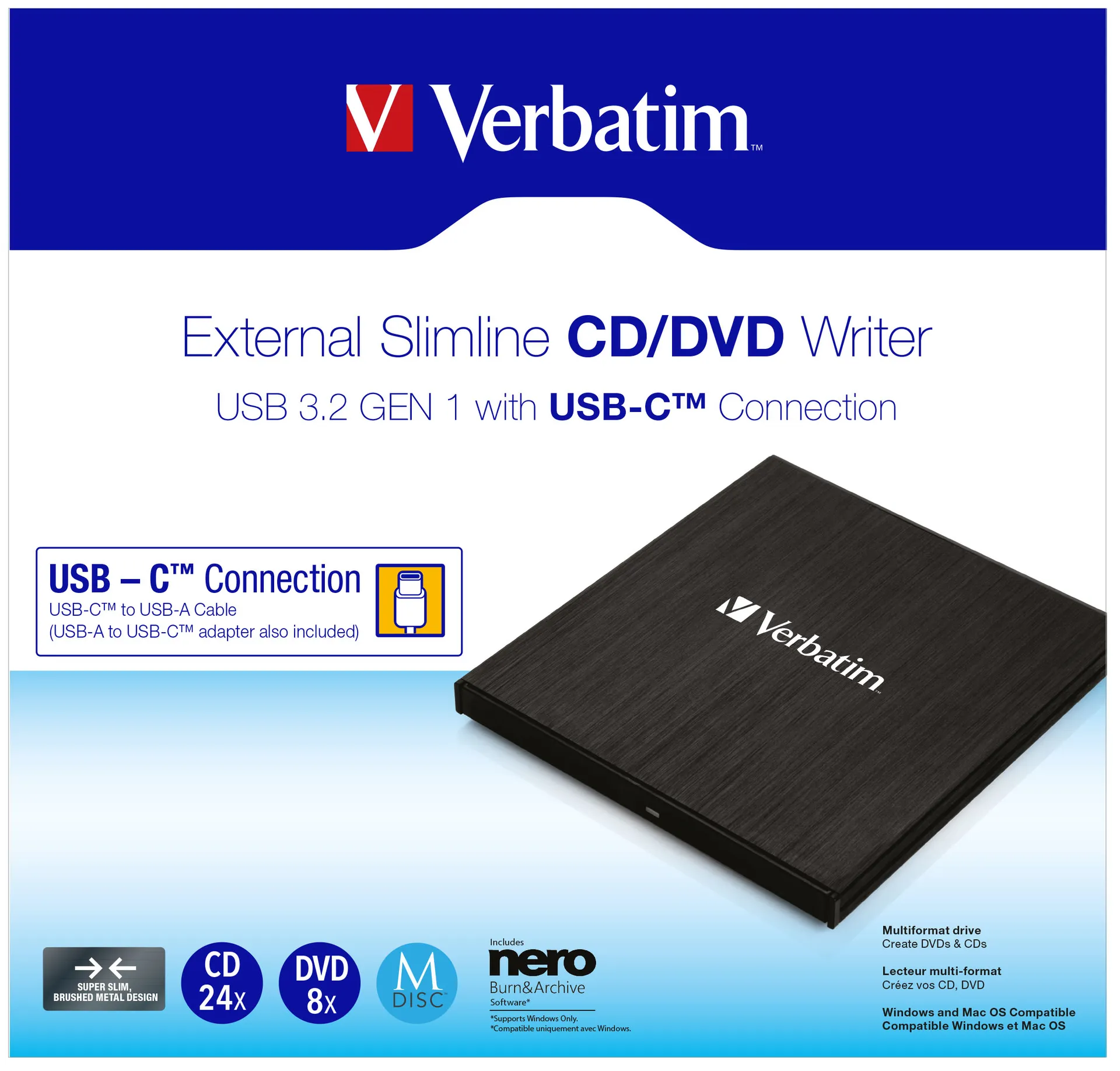 Verbatim Externer Slimline CD/DVD-Brenner – Bild 4