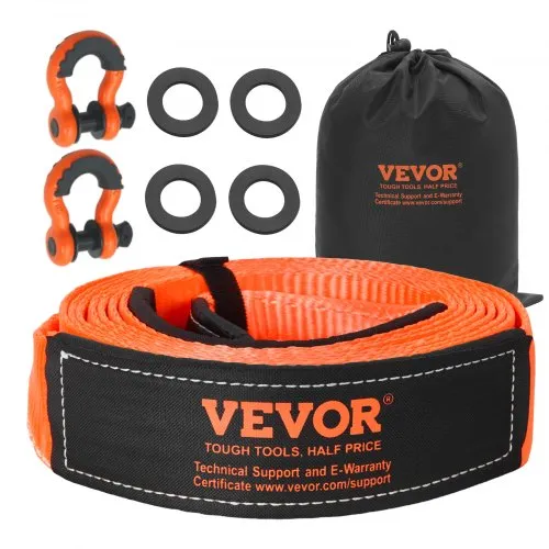 VEVOR Abschleppgurt-Bergeset, 16329 kg, Abschleppseil mit Aufbewahrungstasche & 19 mm D-Ring-Schäkel, Notfall-Hochleistungsgurt für SUVs, Pickups, LKWs, Boote, Geländefahrzeuge, 76,2 mm x 6,1 m VEVOR Abschleppgurt-Bergeset, 16329 kg, Abschleppseil mit Aufbewahrungstasche & 19 mm D-Ring-Schäkel, Notfall-Hochleistungsgurt für SUVs, Pickups, LKWs, Boote, Geländefahrzeuge, 76,2 mm x 6,1 m