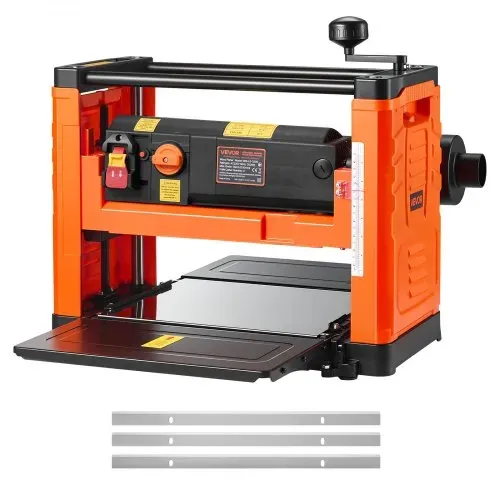 VEVOR Dickenhobel, 2 Gang, 330 mm breiter Arbeitstisch, Hobelmaschine, drei Klingen, 2000 W, 23500 U/min, leistungsstarker Motor, Doppelrollen, Überrollschutz, Holzbearbeitung für Hart- & Weichholz VEVOR Dickenhobel, 2 Gang, 330 mm breiter Arbeitstisch, Hobelmaschine, drei Klingen, 2000 W, 23500 U/min, leistungsstarker Motor, Doppelrollen, Überrollschutz, Holzbearbeitung für Hart- & Weichholz