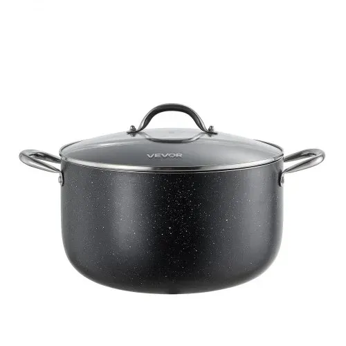 VEVOR Suppentopf aus Aluminium 11,4 L Antihaftbeschichtet Kochtopf mit Glasdeckel, PFOA- und PFAS-frei, Kompatibel mit Gasherden Induktionsherden Elektroherden, Ideal für Suppen Eintöpfe und Pasta – Bild 10