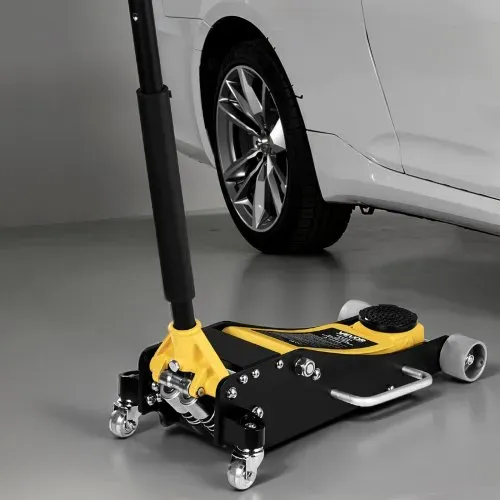 VEVOR Rangierwagenheber Wagenheber mit niedrigem Profil & 360° Rollen 2,5 t, Doppelkolben-Schnellhubpumpe, 95–475 mm Hubhöhe, hydraulische Wagenheber für kompakte SUVs Gelb + Schwarz – Bild 7