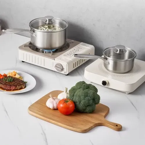 VEVOR Kochtopf Soßentopf Set (0,95+1,89+2,84 L) mit Glasdeckel, Suppentopf Gemüsetopf mit ergonomischem Griff, Milchtopf aus Edelstahl Gemüsetopf, Silber Mehrzwecktopf spülmaschinengeeignet – Bild 7