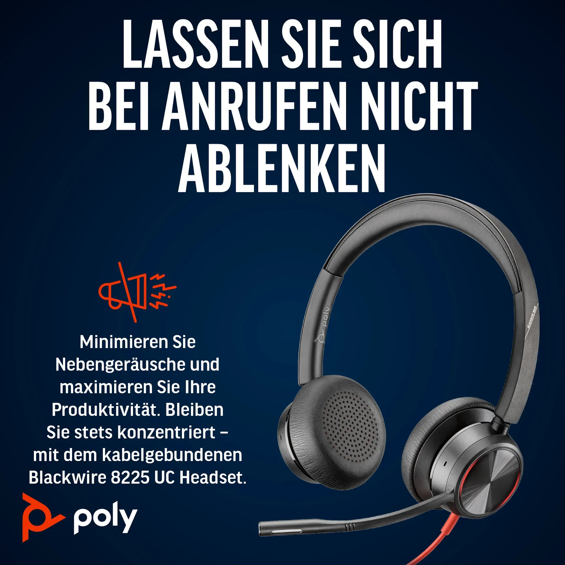 HP Poly Blackwire 8225 USB-C Stereo-Headset, für Microsoft Teams zertifiziert, + USB-C/A-Adapter – Bild 4