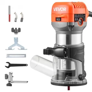 VEVOR Oberfräse, 710 W, Drehzahlregulierung, Kantenfräse mit Fester Basis & Staubabsaugung, Parallelanschlag, Fräsmaschine für Holzbearbeitung, Trimmen, Heimwerkerprojekte, Kabelgebunden VEVOR Oberfräse, 710 W, Drehzahlregulierung, Kantenfräse mit Fester Basis & Staubabsaugung, Parallelanschlag, Fräsmaschine für Holzbearbeitung, Trimmen, Heimwerkerprojekte, Kabelgebunden