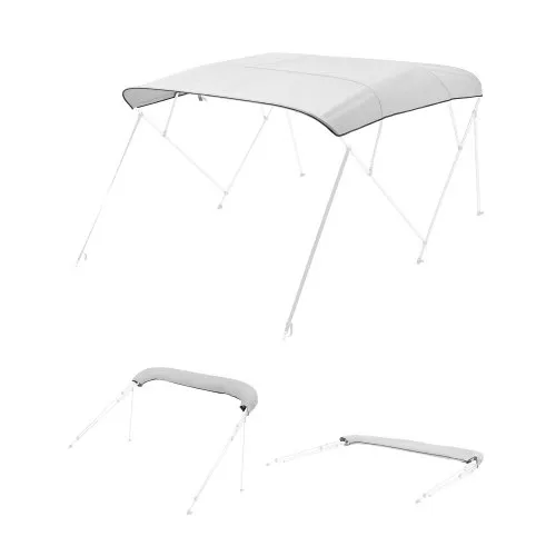VEVOR Bimini Top Ersatz-Bootsverdeck Sonnenverdeck (4 Bögen) aus 600D Polyester, wasserdichte Sonnenschutz-Bootsmarkise mit Aufbewahrungstasche (ohne Stützstange) 231-244 cm Hellgrau VEVOR Bimini Top Ersatz-Bootsverdeck Sonnenverdeck (4 Bögen) aus 600D Polyester, wasserdichte Sonnenschutz-Bootsmarkise mit Aufbewahrungstasche (ohne Stützstange) 231-244 cm Hellgrau