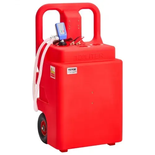 VEVOR Kraftstofftrolley, 121 L, Kraftstoffkanister mit 9,46 L/min elektrischer Kraftstofftransferpumpe, 1,2 m Förderschlauch & Auto-Stop-Sensordüse, Tankadapter, geeignet für Diesel & Benzin, rot – Bild 10