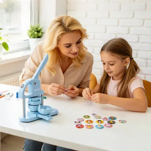 VEVOR Kühlschrankmagnete 50-tlg. 25mm Zubehör für Buttonmaschine, mit Magnetrückseite, Metallgehäuse, Transparente Mylar-Folien & Runde Blanko-Papiere, Dekorative Magnete für DIY-Projekte – Bild 7