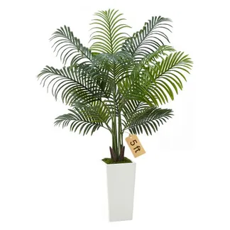 VEVOR Künstliche Areca-Palme, 1,52 m, künstliche tropische Palmenpflanzen mit weißem Pflanzgefäß, Kunstseidenpflanze im Topf, Kunstbaum für Veranden, Wohnzimmer, Terrassen Zuhause, Büro VEVOR Künstliche Areca-Palme, 1,52 m, künstliche tropische Palmenpflanzen mit weißem Pflanzgefäß, Kunstseidenpflanze im Topf, Kunstbaum für Veranden, Wohnzimmer, Terrassen Zuhause, Büro