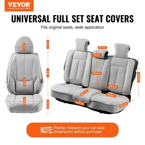 VEVOR-Sitzbezüge, universelle Autositzbezüge, Vorder- und Rücksitz, 13-teiliger Kunstleder-Sitzbezug, vollständig geschlossenes Design, abnehmbare Kopfstütze & Airbag-kompatibel, Autos, SUVs, Lkws VEVOR-Sitzbezüge, universelle Autositzbezüge, Vorder- und Rücksitz, 13-teiliger Kunstleder-Sitzbezug, vollständig geschlossenes Design, abnehmbare Kopfstütze & Airbag-kompatibel, Autos, SUVs, Lkws
