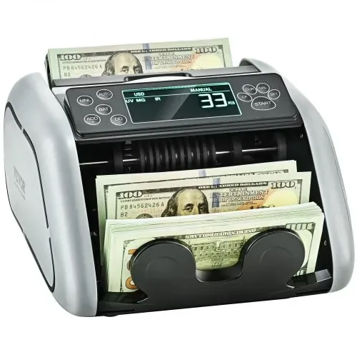 VEVOR Geldzählmaschine, Banknotenzähler mit UV-, MG-, IR- und DD-Falschgelderkennung, USD- und EUR-Geldzählmaschine mit Großem LCD & Externem Display für Kleine Unternehmen – Bild 8