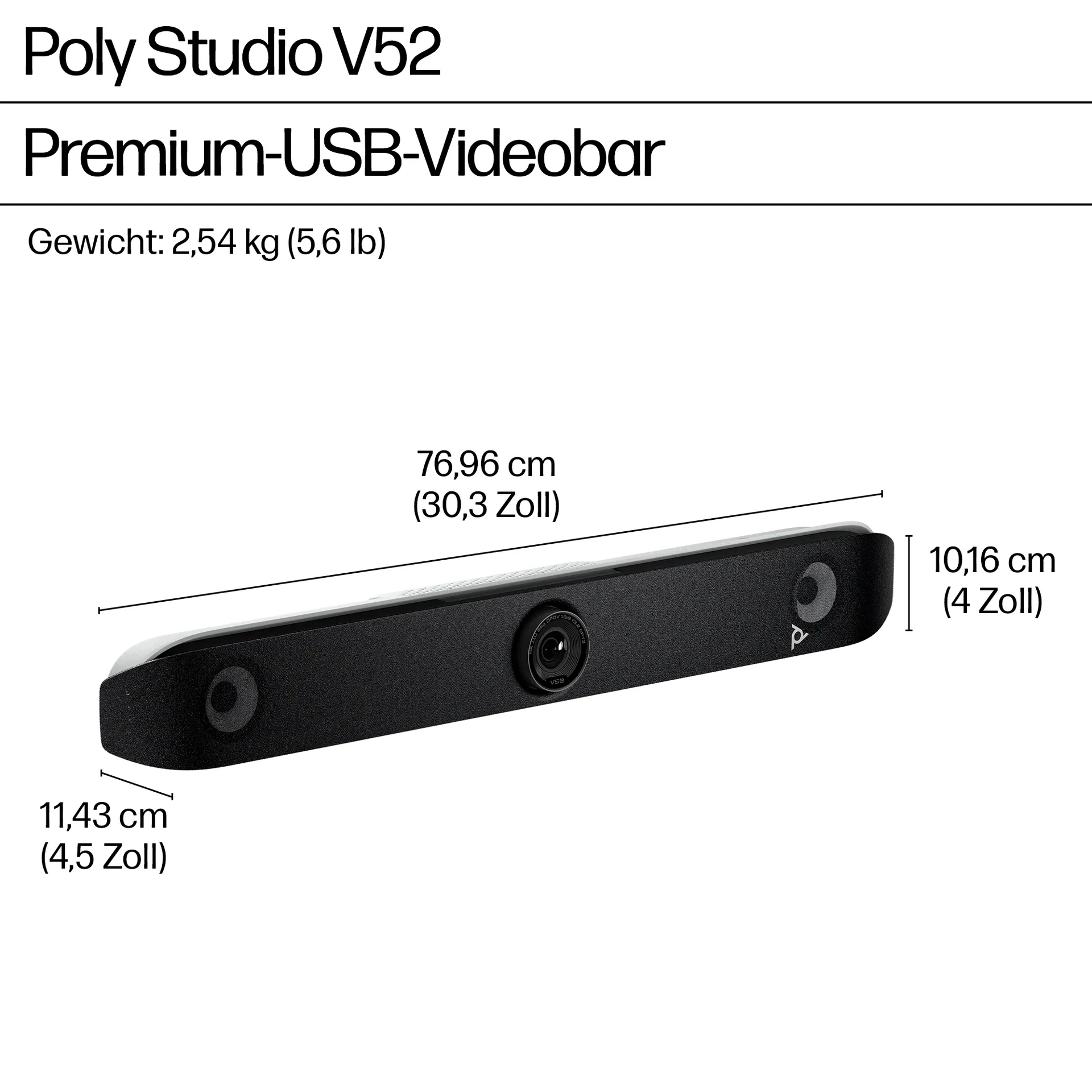 HP Poly Studio V52 USB-Videobar – Bild 4