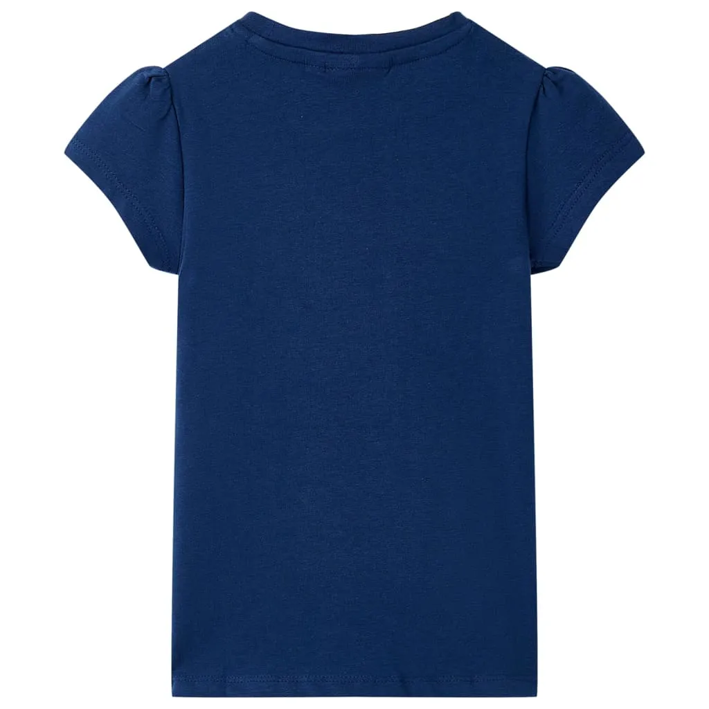 vidaXL Kinder-T-Shirt Marineblau 140 – Bild 2