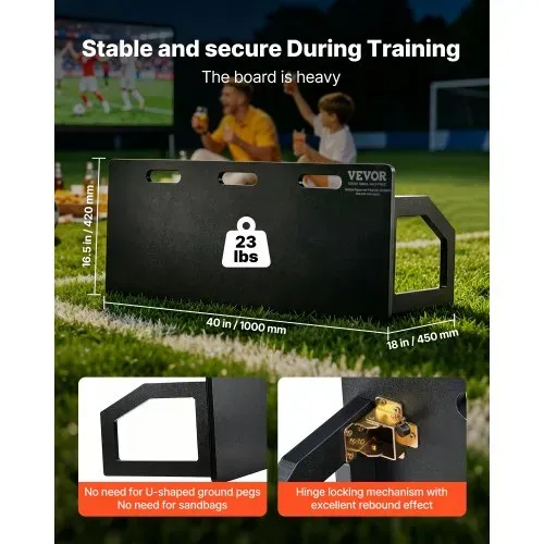 VEVOR Fußball Rebound Board, Tragbares Bounce Board 100 x 40 cm, HDPE Rebounder Wand Rebound Equipment, Kinder & Jugendliche, Trainingsboard, Rebounder Kicker für Fußballtraining, Schwarz VEVOR Fußball Rebound Board, Tragbares Bounce Board 100 x 40 cm, HDPE Rebounder Wand Rebound Equipment, Kinder & Jugendliche, Trainingsboard, Rebounder Kicker für Fußballtraining, Schwarz