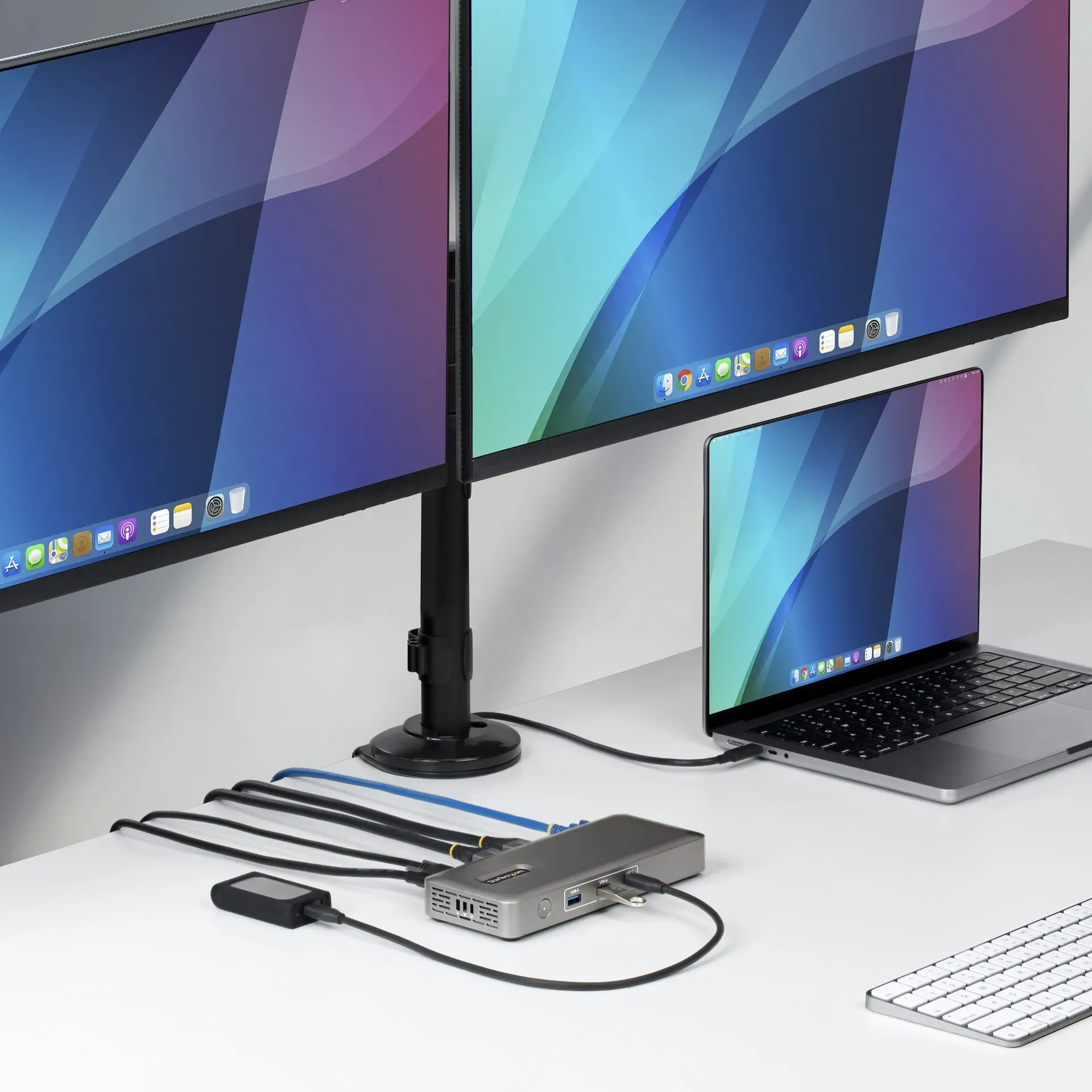 StarTech.com USB4 Dockingstation, treiberloser Dual 4K für macOS und Windows, Universelles USB-C Dock mit 100W Ladefunktion und 2,5GbE – Bild 2
