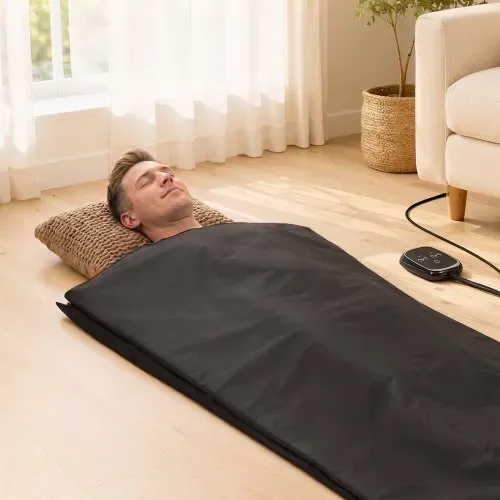 VEVOR Infrarot-Saunadecke 180x80cm Tragbare Infrarotdecke 500W Schwarz, Wärmedecke für Schwitzen Entspannung Detox, 30-75°C Temperaturregelung, 20-60min Timer, aus Oxford-Gewebe, mit Tragetasche – Bild 7
