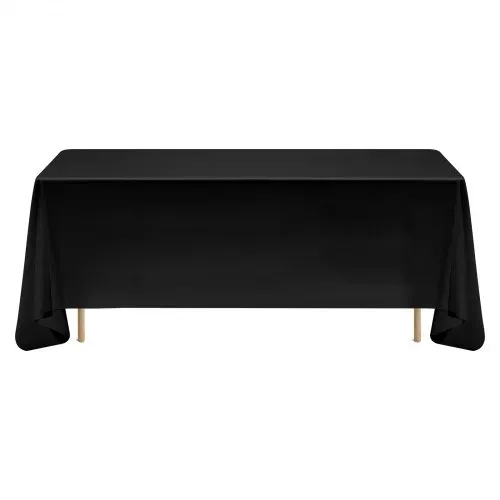 VEVOR 6 x Tischdecke Tischwäsche 1778x3048 mm, wiederverwendbarer Tischdeckenschutz, maschinenwaschbares Tischtuch aus Polyestergewebe für Hochzeiten Bankette formelle Veranstaltungen, Schwarz – Bild 9