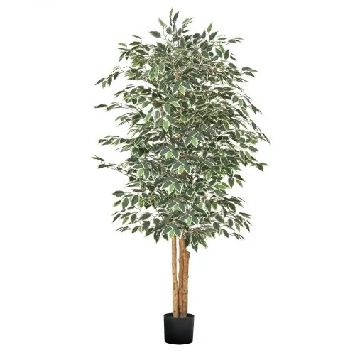 VEVOR Künstlicher Ficusbaum, 1,8 m, mit schwarzem Topf, Kunst-Ficuspflanze mit natürlichem Holzstamm & realistischen grünen Blättern, Seidenbaum für Innenbereich, für Zuhause, Büro, Wohnzimmer VEVOR Künstlicher Ficusbaum, 1,8 m, mit schwarzem Topf, Kunst-Ficuspflanze mit natürlichem Holzstamm & realistischen grünen Blättern, Seidenbaum für Innenbereich, für Zuhause, Büro, Wohnzimmer