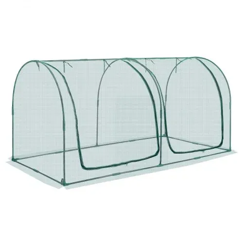VEVOR Pflanzenschutzzelt, 2489x1200x1200 mm Pflanzenschutznetz, Tür mit Reißverschluss, windbeständig, Pflanzenkäfig Gewächshaus für erhöhte Beete im Freien, Garten, Terrasse – Bild 10