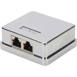 CAT.6A Datenanschlussdose, Aufputz, geschirmt, 2x RJ-45 CAT.6A Datenanschlussdose, Aufputz, geschirmt, 2x RJ-45