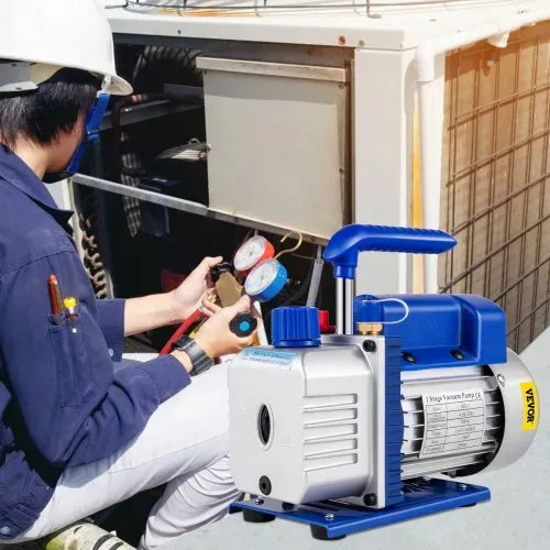 VEVOR Vakuumpumpe für Klimaanlagen, 136 l/min, Vakuumpumpe für Kältetechnik HVAC 1/3 HP mit 4-Wege-Manometer-Kit und Schlauch 1440 U/min Tragetasche für Autoklimaanlagen Kältetechnik – Bild 7