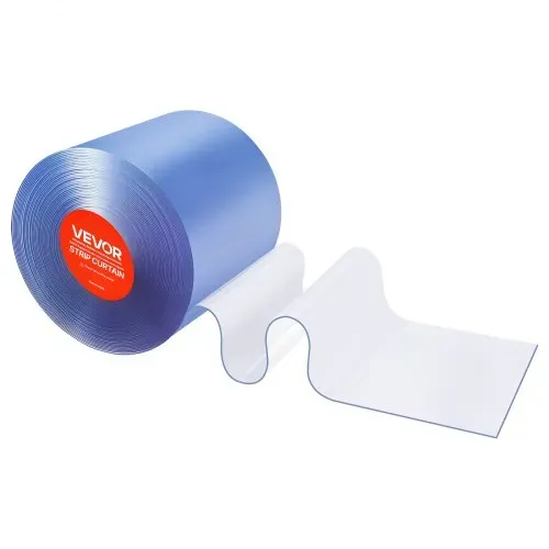VEVOR PVC-Streifenvorhang, 30,8 m Länge x 0,3 m Breite, Lamellenvorhang, Meterware, -55,6 °C bis 30 °C Vorhangstreifen für Türen von Supermärkten, Garagen und Lagerhallen, Transparent – Bild 8