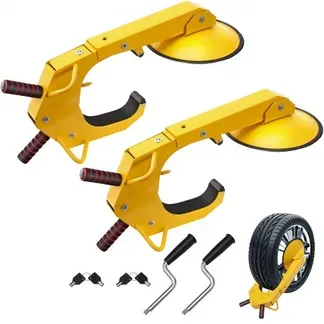 VEVOR Radschloss Autokralle 2 Stk.Reifenschloss, Passend für 160-380 mm Raddurchmesser Anti-Diebstahl, Anhänger-Radkralle mit 30 cm Saugnapf, Parkkralle für Autos, Lkw, SUVs, Camper, Boote Gelb VEVOR Radschloss Autokralle 2 Stk.Reifenschloss, Passend für 160-380 mm Raddurchmesser Anti-Diebstahl, Anhänger-Radkralle mit 30 cm Saugnapf, Parkkralle für Autos, Lkw, SUVs, Camper, Boote Gelb