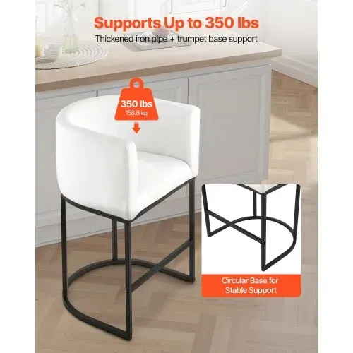 VEVOR Barhocker Thekenhocker 3 Stk. (87 cm hoch) Küchenstuhl mit Rückenlehne & Armlehne & Metallrahmen & Fußstütze, Bistrostuhl (158,8 kg belastbar) Küche Esszimmer Bankschalter Bar, Weiß VEVOR Barhocker Thekenhocker 3 Stk. (87 cm hoch) Küchenstuhl mit Rückenlehne & Armlehne & Metallrahmen & Fußstütze, Bistrostuhl (158,8 kg belastbar) Küche Esszimmer Bankschalter Bar, Weiß