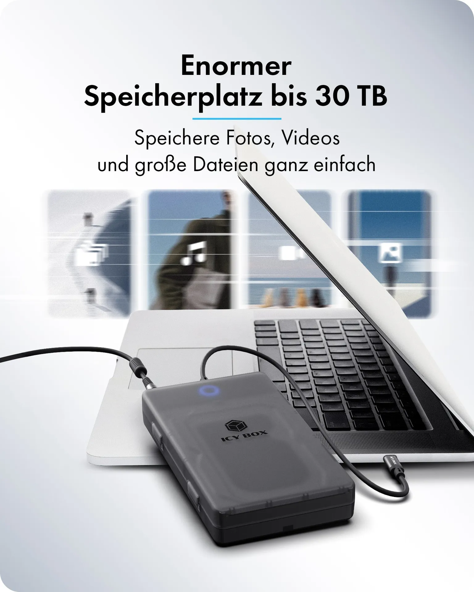 ICY BOX Spade Base 388 Festplattengehäuse für 2,5"/3,5" SATA SSD/HDD – Bild 3