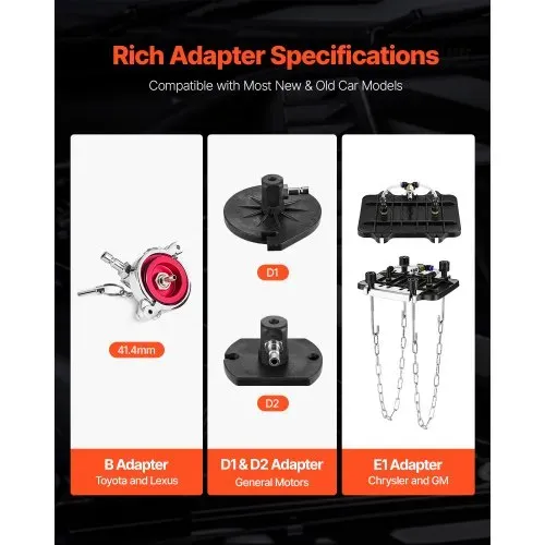 VEVOR Brake Master Entlüfterset 12-tlg. professionelles Bremsentlüfter-Adapterset mit komplettem Set und Griff, langlebiger Bremsentlüfteradapter zum Befüllen der Bremsflüssigkeit – Bild 4
