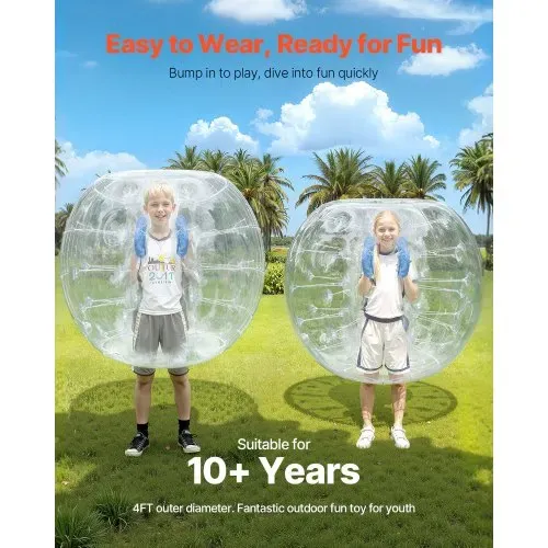 VEVOR aufblasbare Bumper-Bälle im 2er-Pack, 1,2 m Körper-Sumo-Zorb-Bälle für Teenager und Erwachsene, 0,8 mm dicke PVC-Menschenhamster-Blasenbälle für Team-Gaming-Spiele im Freien, Bumper-Bopper-Spiel – Bild 2