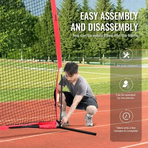 VEVOR Barrikaden-Backstop-Netz, Ballsport-Absperrnetz, 507 x 140 x 312 cm Tragbare Übungsausrüstung mit Tragetasche, Schutzschirm für Baseball, Softball, Fußball Training für den Garten – Bild 5