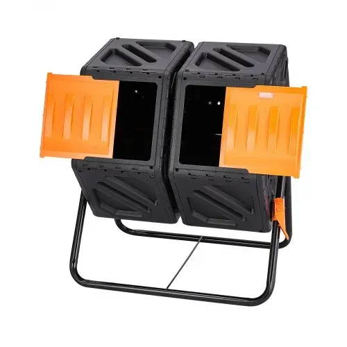 VEVOR Tumbling-Komposterbin Komposter Tumbler 140 L, Trommelkomposter Drehbar Doppelraum Tumbling Komposter 785 x 605 x 795 mm, 40 kg Belastbarer Garten Kompostbehälter inkl. Handschuhe – Bild 10