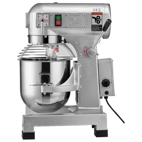 VEVOR Kommerzieller Küchenmixer, 10 l kommerzieller Standmixer mit 3 einstellbaren Geschwindigkeiten, 550 W Teigmixer mit Edelstahlschüssel und 3 Mixaufsätzen, ideal für Restaurant, Bäckerei, Konditorei, Café – Bild 9