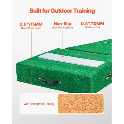 VEVOR Pitching Mound, tragbarer Baseball Pitcher Mound, 77 Zoll Pitching-Trainingsausrüstung (Oudoor / Indoor), Softball-Pitching-Hilfen mit Antifade-Rasen & Pitching-Gummi & Tragegriff – Bild 2