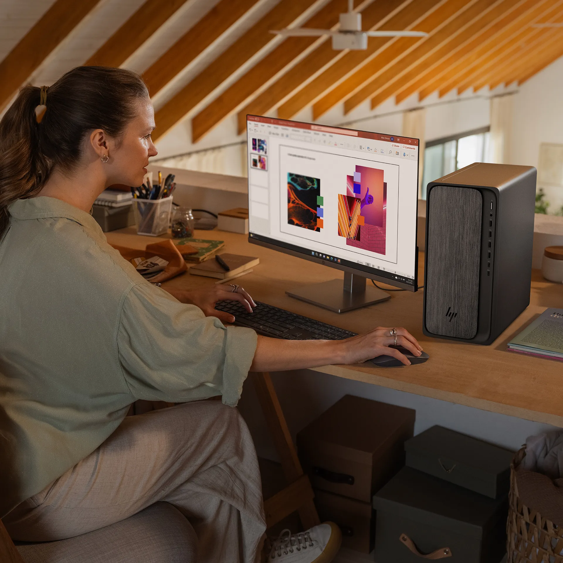 HP OmniDesk Desktop M02-0176ng AMD Ryzen™ 7 8700G 16 GB DDR5-SDRAM 512 GB SSD FreeDOS Tower PC AI PC Schwarz – Bild 7