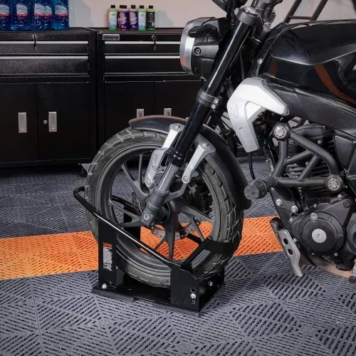 VEVOR Motorrad Radkeil, 816,5 kg Kapazität Radhalter, Hochleistungsstahl Motorrad Vorderradständer mit 3 verstellbaren Löchern, für 381–533,4 mm Off-Road Motorräder, Standard Motorräder – Bild 7