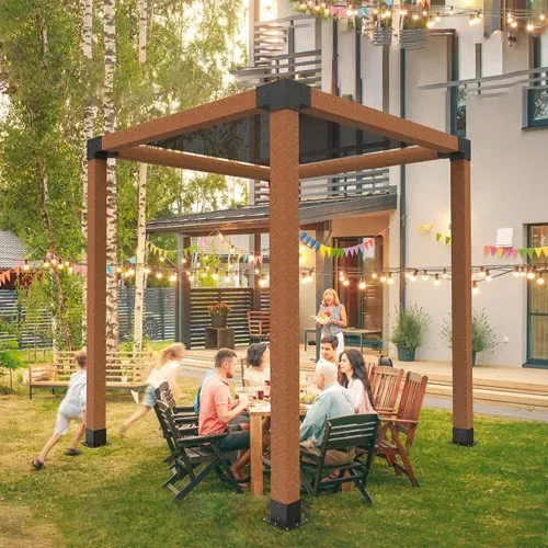 VEVOR Pfostenverbinder, Pfostennecke passend für 92 x 92 mm Pfosten, 4-teilige 3-Wege-Eckhalterungen mit Pfostenträger, Pergola-Halterungen Set, Ideal für Pavillons, Terrassenpergolen – Bild 7