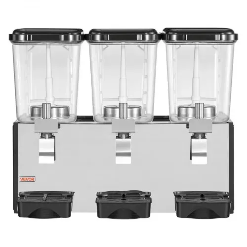 VEVOR Elektrischer Getränkespender Saftspender 2 x 12 L 7-12 °C mit PC-Behälter für Restaurants, Hotels, Bars und Kioske, mit Rührstab für Gleichmäßige Durchmischung, Druckschalter und Auffangschale – Bild 8