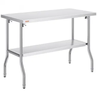 VEVOR Arbeitstisch Küche, 1220 x 610 x 850 mm Arbeitstisch Gastro 2-lagiger Zubereitungstisch Edelstahl Gastro Tisch, Essenszubereitung Gewerbe Küchentisch Lebensmittel Küchentisch Edelstahltisch VEVOR Arbeitstisch Küche, 1220 x 610 x 850 mm Arbeitstisch Gastro 2-lagiger Zubereitungstisch Edelstahl Gastro Tisch, Essenszubereitung Gewerbe Küchentisch Lebensmittel Küchentisch Edelstahltisch