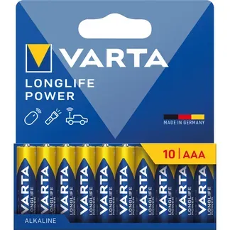 Micro-Batterie VARTA “Longlife Power“, Alkaline, 1,5V, Typ AAA/LR03,10er-Blister Micro-Batterie VARTA “Longlife Power“, Alkaline, 1,5V, Typ AAA/LR03,10er-Blister