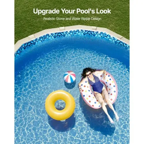VEVOR Ovale Poolfolie, 914x457x147 cm, Ersatzfolie, Innenhülle, Schwimmbadfolie, Vinyl-Folie im Überlappungsstil, verschleißfest, wasserspeichernd, für Aufstellpools mit 137 cm hohen Wänden – Bild 5