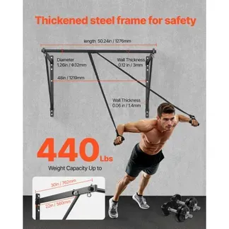 VEVOR Klimmzugstange Pull up Bar zur Wandmontage, einstellbare Tiefe 559 / 762 mm von der Wand, Oberkörper-Trainingsstangen aus Stahl, Klimmzug-Trainingsstation (200 kg belastbar), für Fitnessstudio VEVOR Klimmzugstange Pull up Bar zur Wandmontage, einstellbare Tiefe 559 / 762 mm von der Wand, Oberkörper-Trainingsstangen aus Stahl, Klimmzug-Trainingsstation (200 kg belastbar), für Fitnessstudio